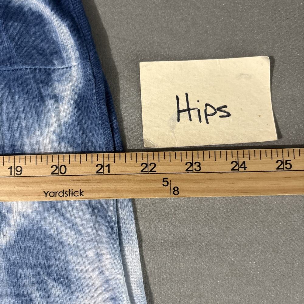 Tie Dye Flare Maxi Skirt Size Large Blue White Jersey Knit Festival Hippie Y2K - Picture 11 of 12